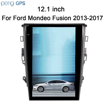 Tesla style 12,1 дюймов Android 6,0 Автомобильный Радиоприемник GPS Навигация Головное Устройство Для Ford Mondeo Fusion 2013-2017 Стерео Мультимедийная Аудио Карта