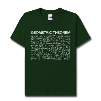 Тема Геометрическая теорема Математическая футболка хлопковая футболка с короткими рукавами мужские летние рубашки с принтом большого размера с короткими рукавами